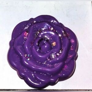 Girl's Sparkly Jewels Purple Rosette Compact Mirror